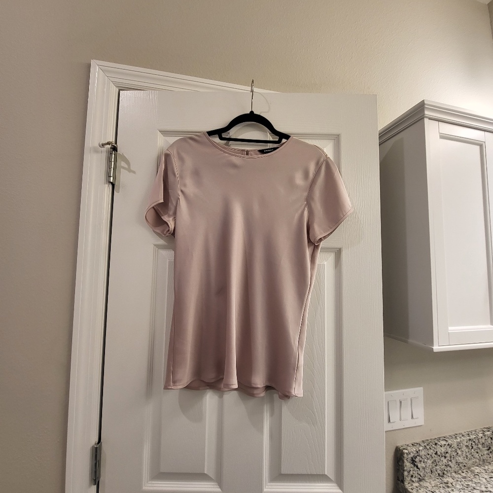 Express Light Pink Sateen Shell